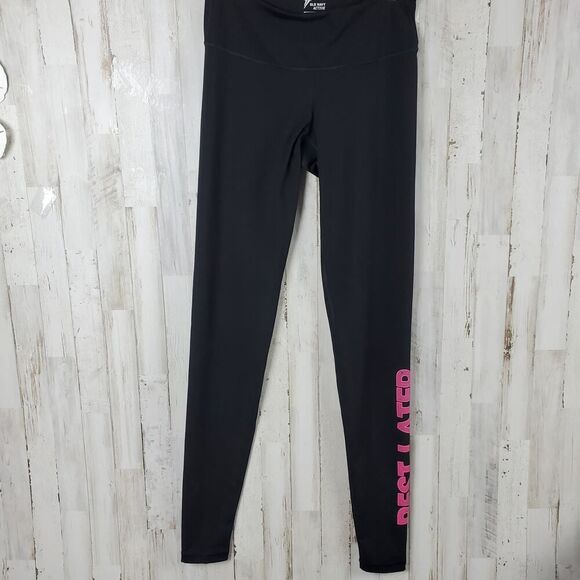 Old Navy Active Leggings Black Pink Size Medium - Picture 1 of 6